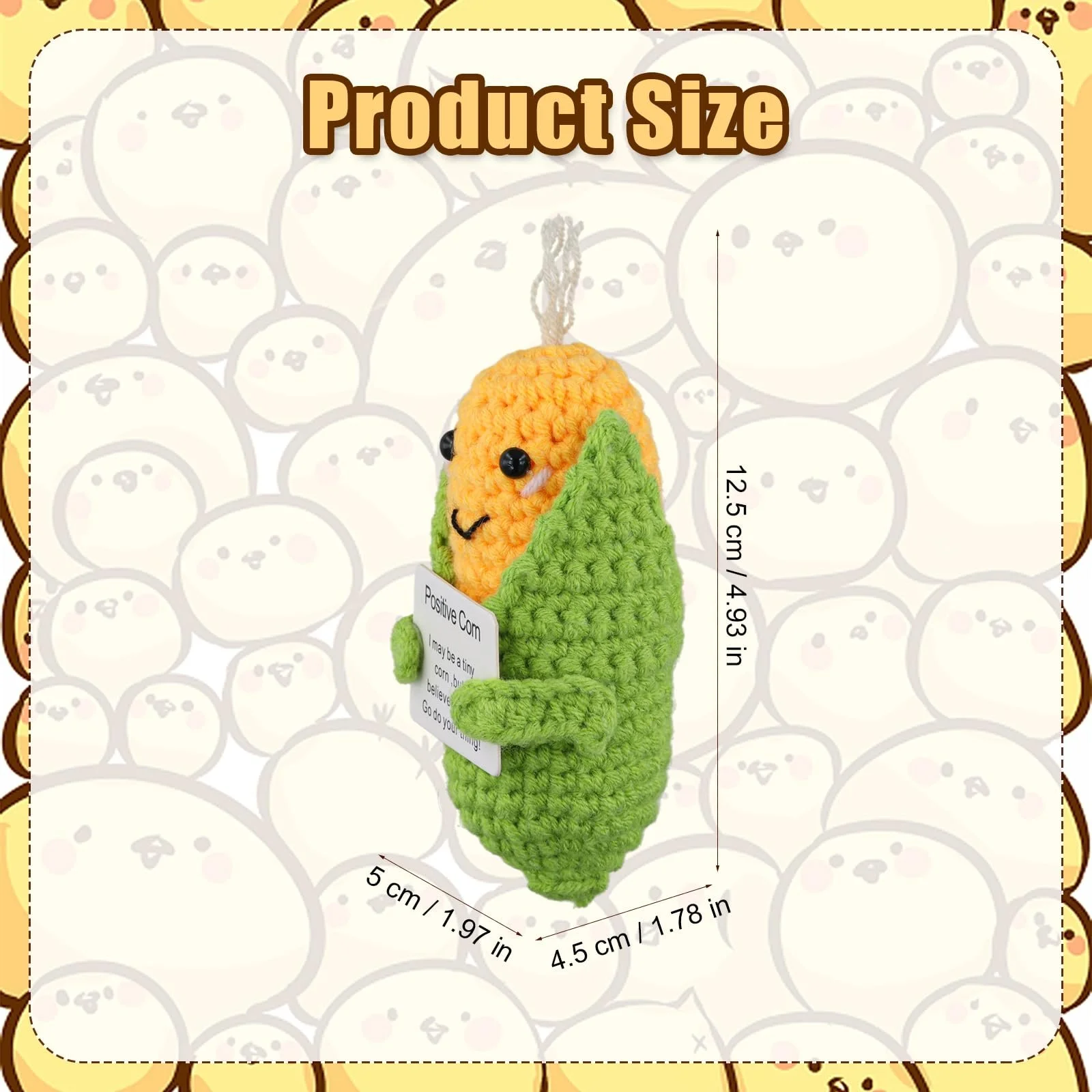 Іграшка NQEUEPN Mini Positive Corn 12,5 см жовтий, фото №2 Іграшка NQEUEPN Mini Positive Corn 12,5 см жовтий, фото №2