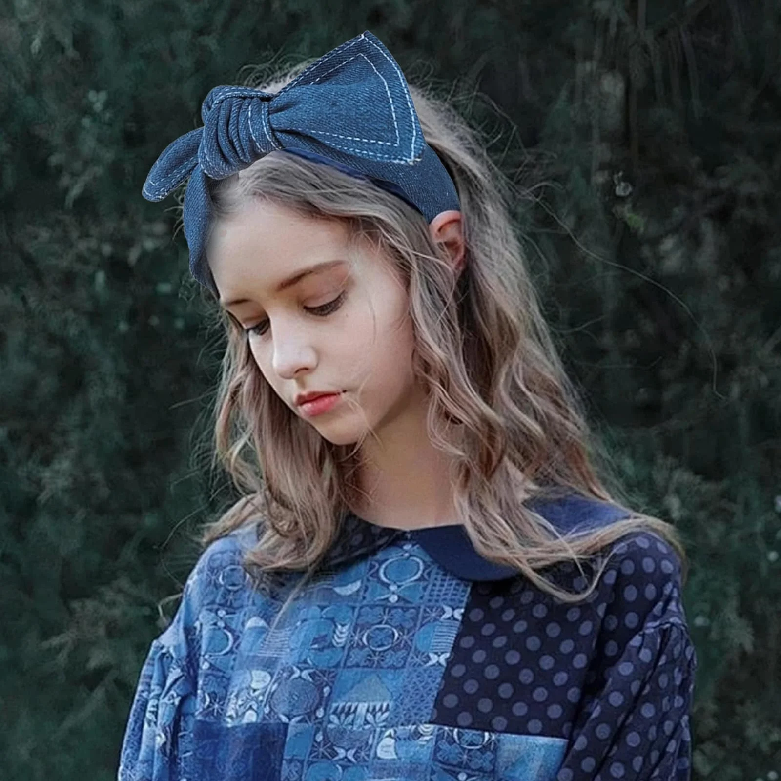 Обруч на голову Денім VASANA Синя, фото №5 Обруч на голову Денім VASANA Синя, фото №5