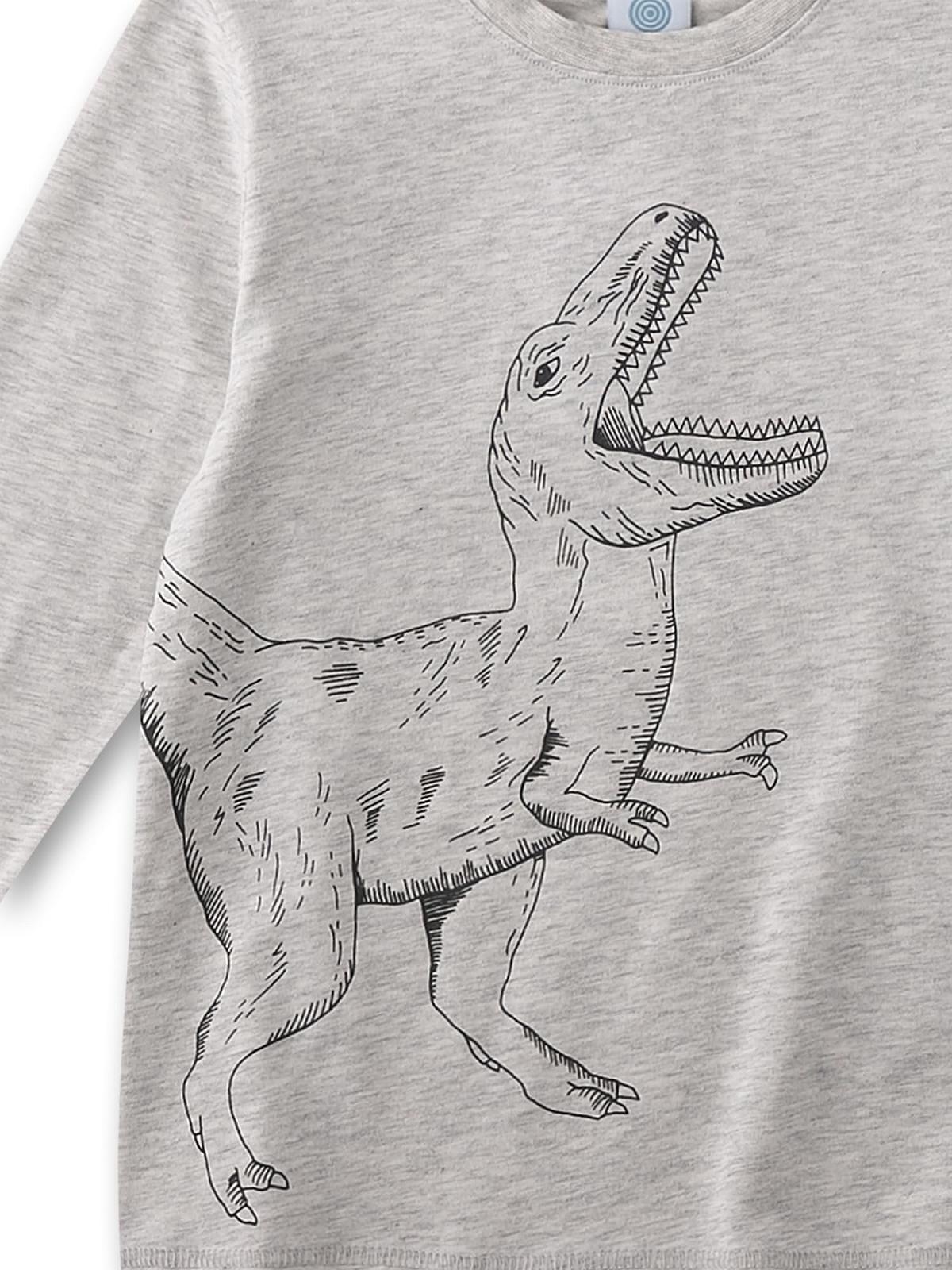 Піжама Sanetta для хлопчиків Довга Сіра Динозавр, фото №3