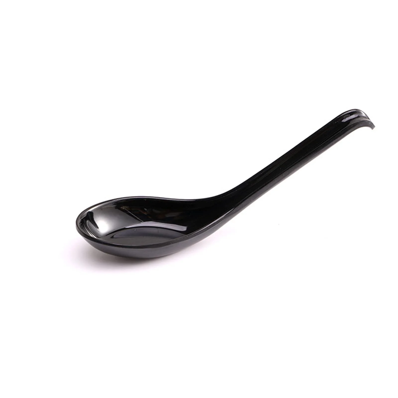 Ложки для азіатського супу (набір 6 шт.) Melamine, для рису, з довгою ручкою, для локшини та супу, чорні, фото №2