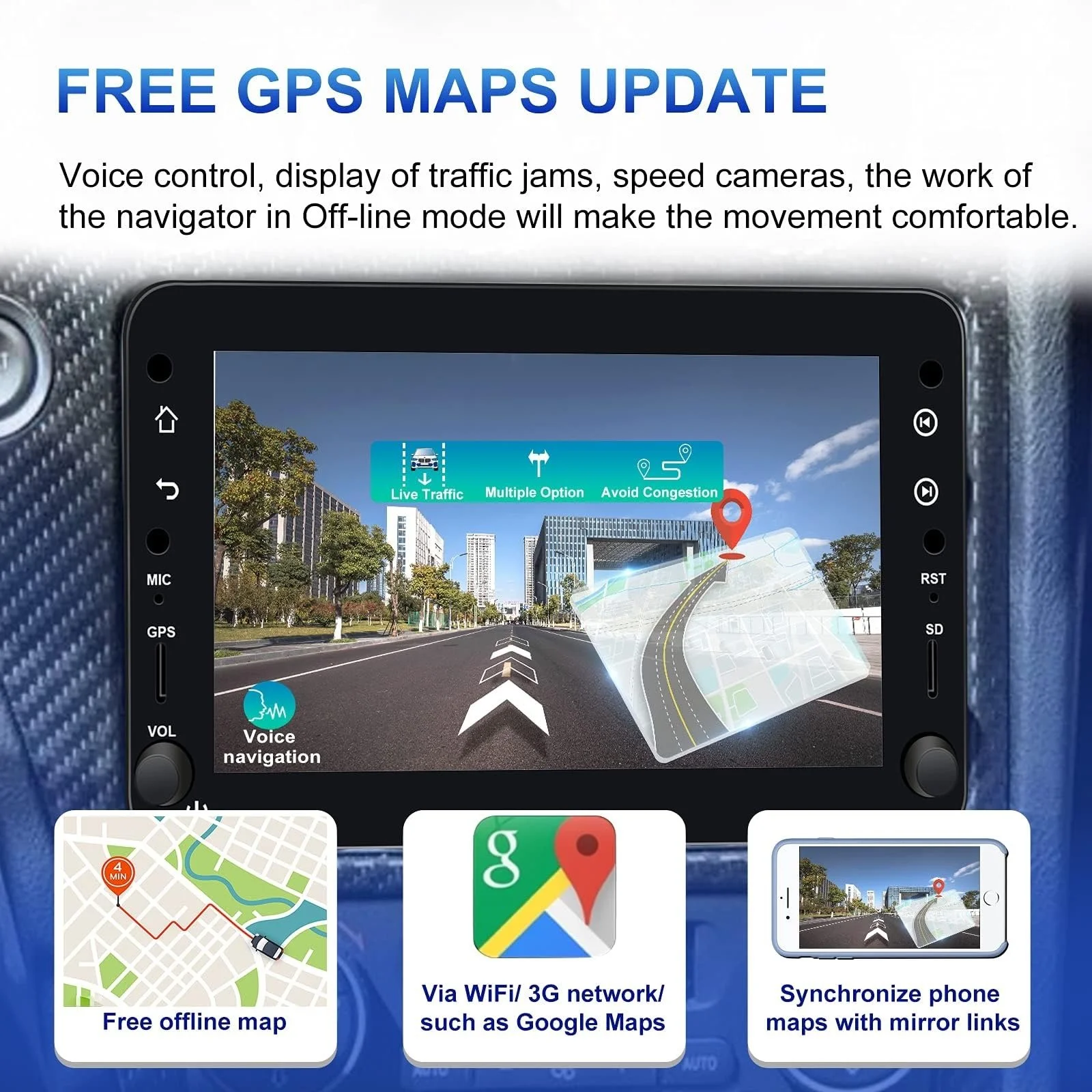 Автомагнітола Ponskoy Car Radio for Alfa Romeo 159 Spider Brera Sportwagon / 7'' / USB / WI-FI / Bluetooth / GPS / Android11 / Black, фото №4