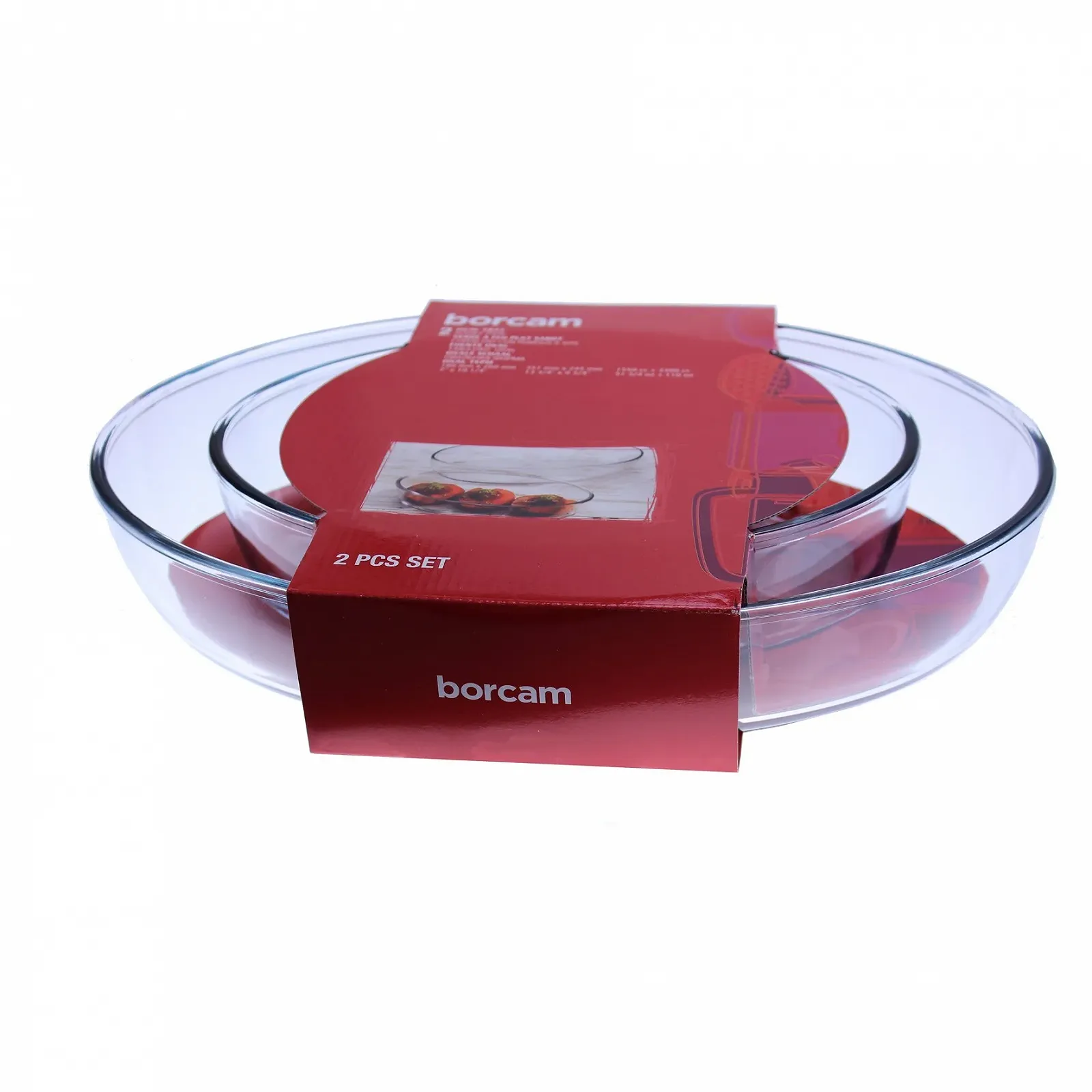 Набір форм для запікання Borcam Скляні 2 шт. Овальні 3,25 л / 1,5 л, фото №1