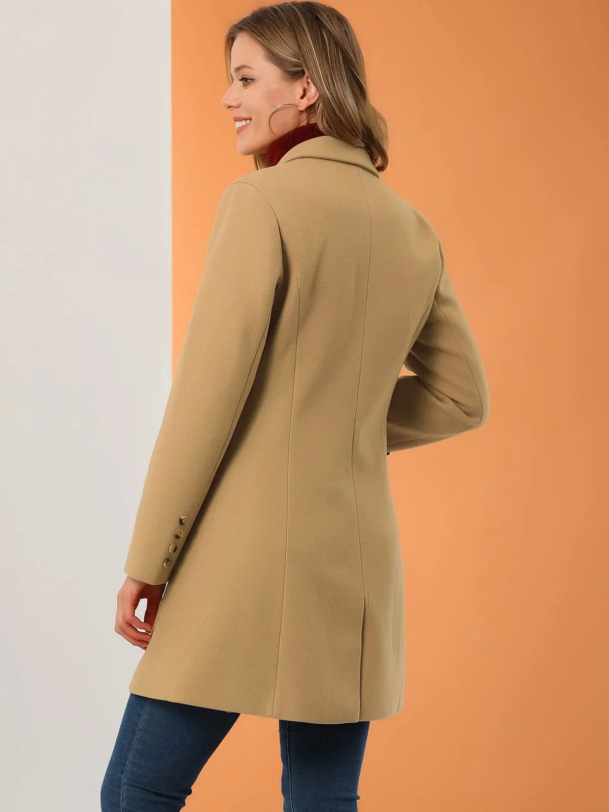 Пальто Allegra K Однобортное С Лацканами Женское, фото №5