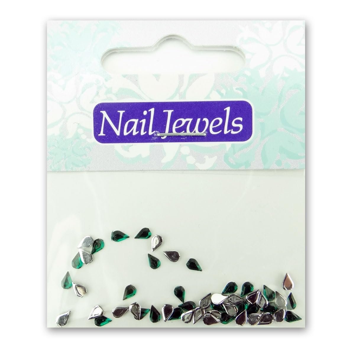 Капли со стразами Акриловые для дизайна ногтей EigenArt Изумруд, фото №1