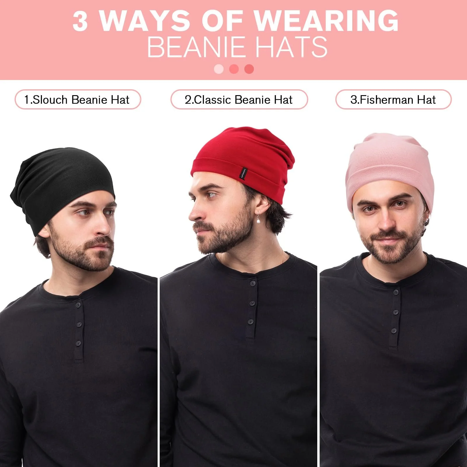 Шапка-бини HAMUNI Slouchy для женщин, Комфортная хлопковая, фото №7 Шапка-бини HAMUNI Slouchy для женщин, Комфортная хлопковая, фото №7