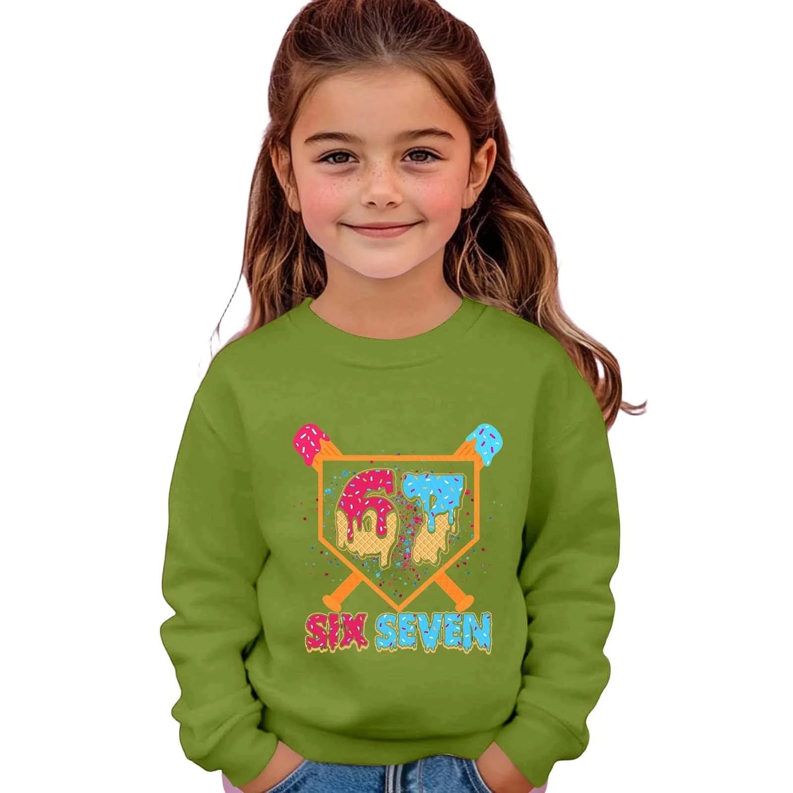 Детская толстовка для мальчиков и девочек, повседневный пуловер, модная толстовка с круглым вырезом, уютный пуловер с принтом 67, толстовка с длинными рукавами, худи, фото №1