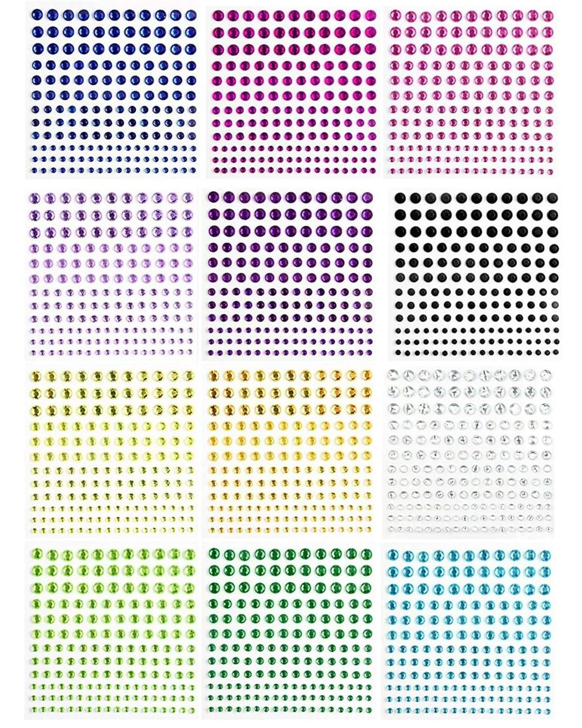 Стрази Блискітки Блискітки Самоклеючі , 2000+ штук, фото №1