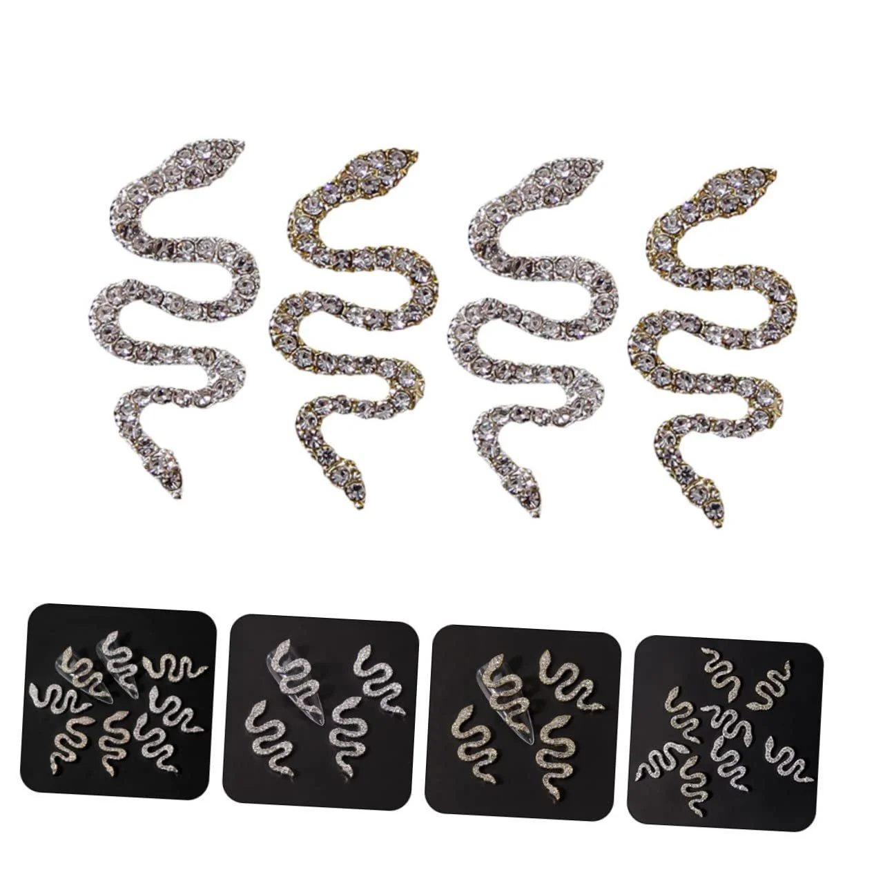 Украшение для ногтей Тип Mikinona Змея 4шт. Стразы для ногтей Декор для маникюра Ювелирные изделия, фото №5 Украшение для ногтей Тип Mikinona Змея 4шт. Стразы для ногтей Декор для маникюра Ювелирные изделия, фото №5