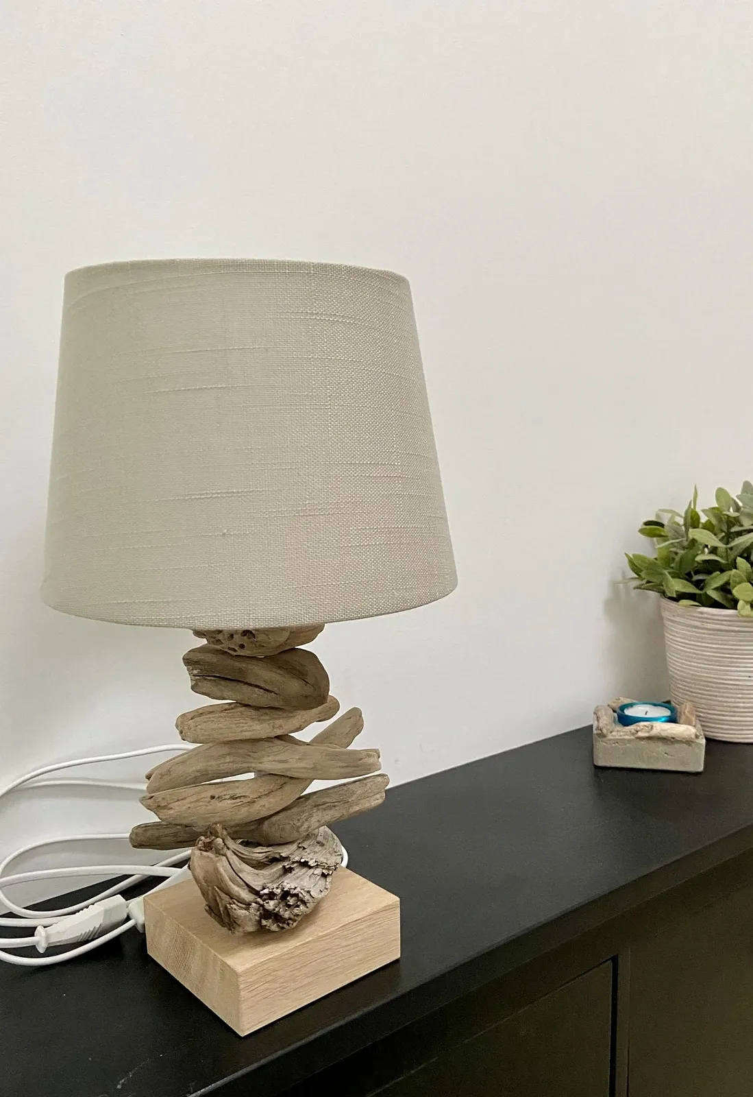 Настільна лампа Ручна робота Driftwood Light Grey, фото №5