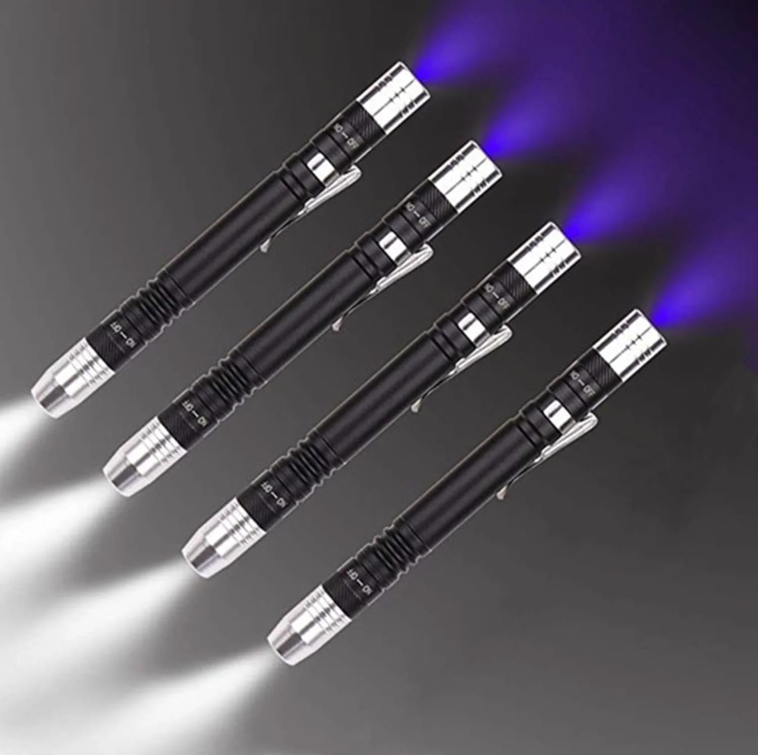 Фонарик MODOAO LED UV 2 в 1 Ультрафиолетовый фонарик-ручка с клипсой Детектор черного света для мочи домашних животных, пятен, постельных клопов Питание от 3 батареек AAA (4 шт.), фото №4