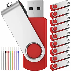 Набір USB-флеш-накопичувачів FEBNISCTE 64 ГБ USB 2.0 10 шт Червоний - Фото 1