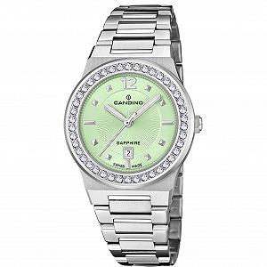Женские часы Candino Lady Casual C4749/B, корпус из нержавеющей стали 316L, серебристый, браслет из нержавеющей стали 316L, серебристый, зеленый, Mediano, браслет - Фото 1