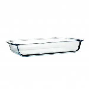 Форма для запікання скляна прямокутна термостійка для мікрохвильової печі - Фото 1