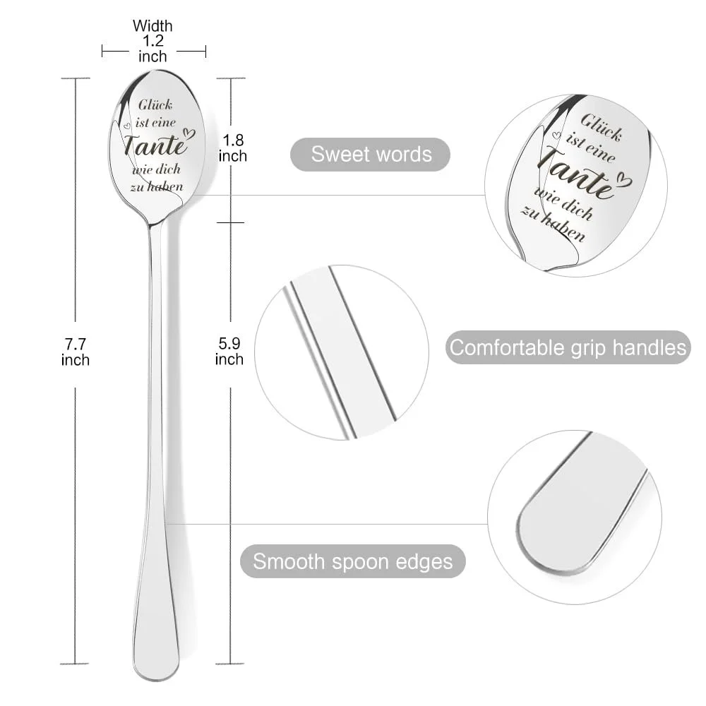 Ложка для кави з гравіюванням для тітки від племінниці/племінника, фото №6