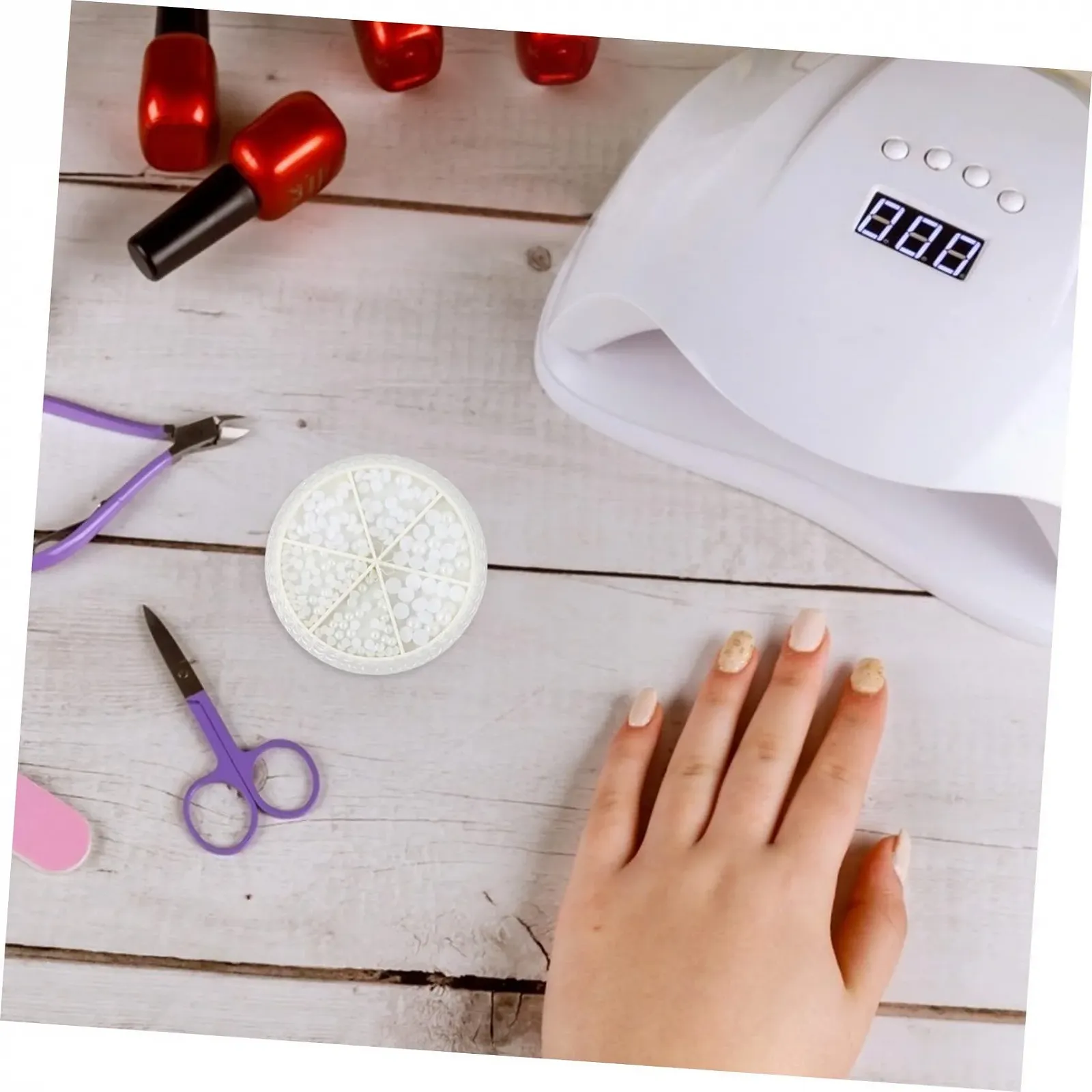 Украшения для ногтей (2 коробки) WOONEKY Жемчуг Белый, фото №7