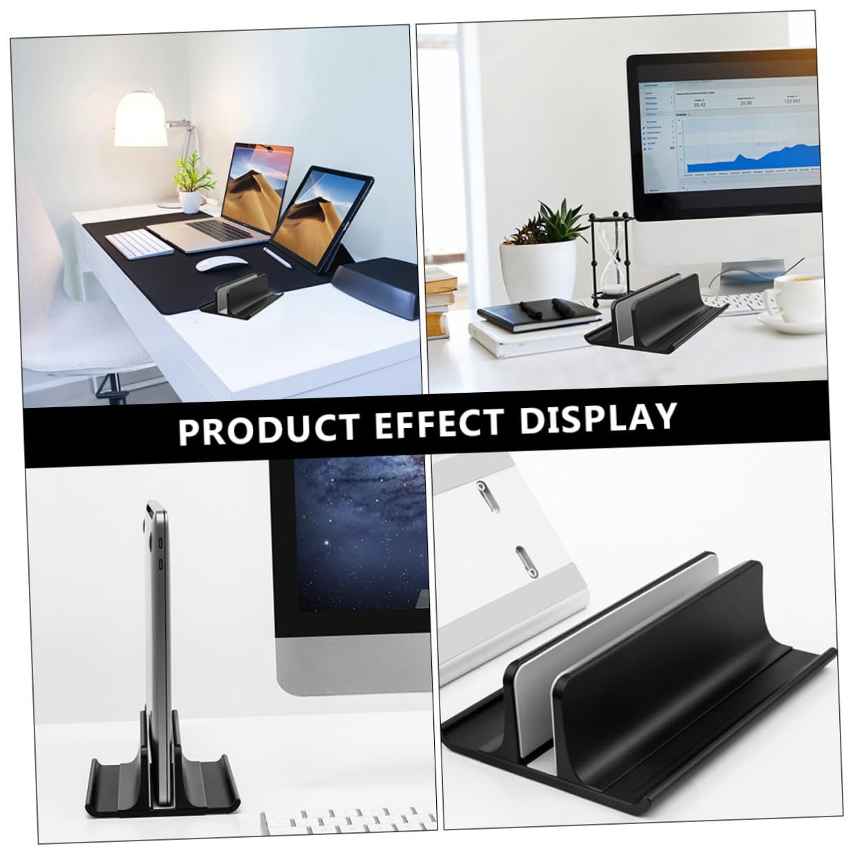 Вертикальна підставка для ноутбука Алюміній Охолоджуюча з нержавіючого легкого металу Нековзна, фото №4