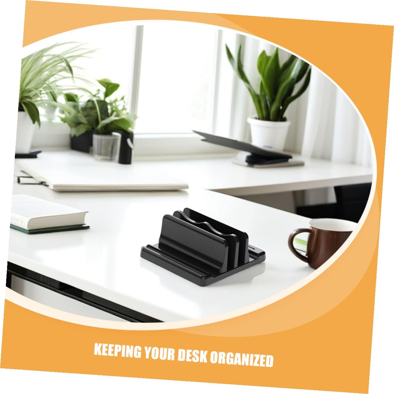 Вертикальная Подставка для Ноутбука с Двойными Слотами Регулируемая Экономия Пространства Держатель для Ноутбука Планшета и Книг Прочный Органайзер для Стола и Рабочего места, фото №3