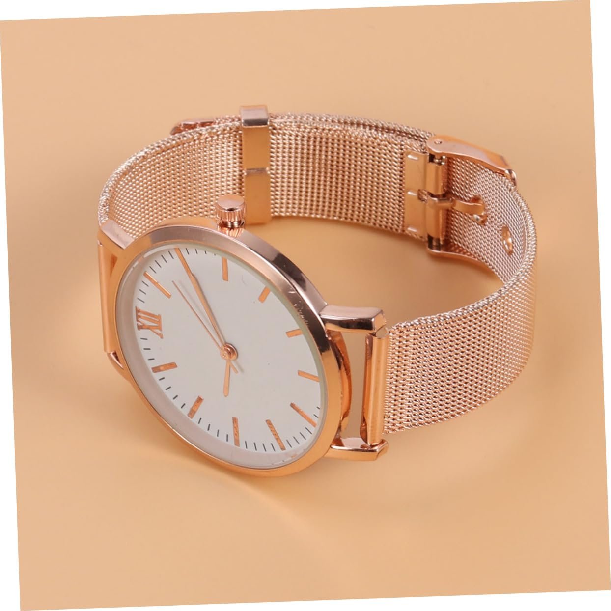 Кварцевые наручные часы OATIPHO Мода Сетчатый ремешок Кварцевые часы Сплав Сетчатые часы Часы с сетчатым ремнем, Розовое золото, фото №6