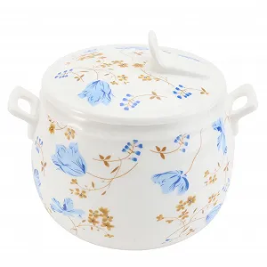 Кастрюля для тушения SOIMISS керамическая с крышкой декор Орхидея - Фото 1