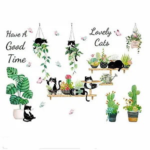 Наклейки на стіну Green Potted Plant Зелені рослини в горщиках - Фото 1