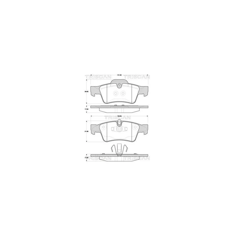 Комплект гальмівних колодок TRISCAN 8110 23054 для MERCEDES-BENZ задня вісь, фото №1