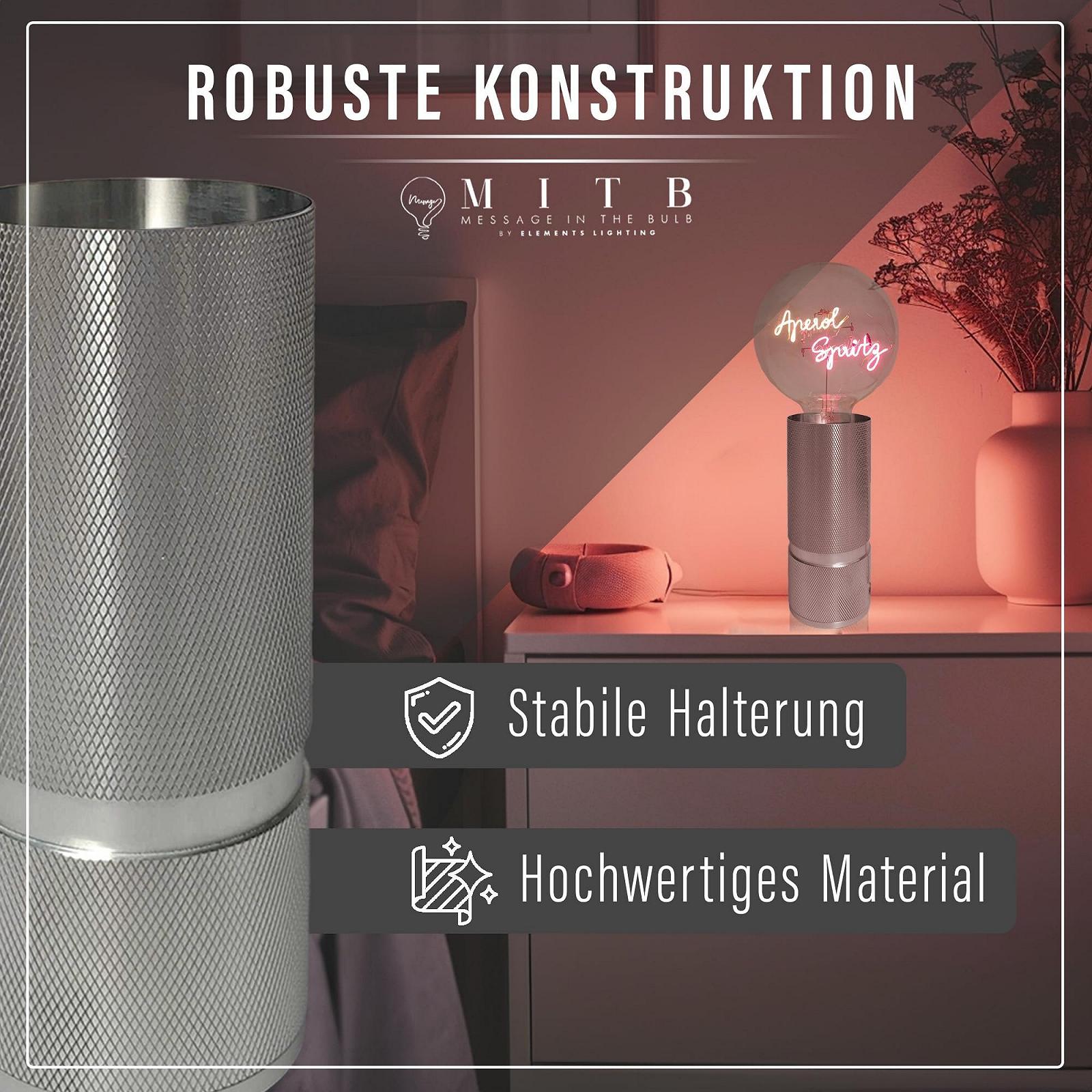 Основание для лампы Fitz Elements Lighting E27 16 см с регулировкой яркости Retro Silver, фото №3