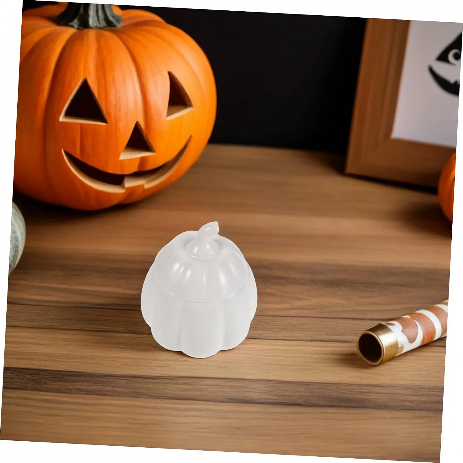 Гусятниця Dutch Oven з кришкою керамічна у формі гарбуза White, фото №5