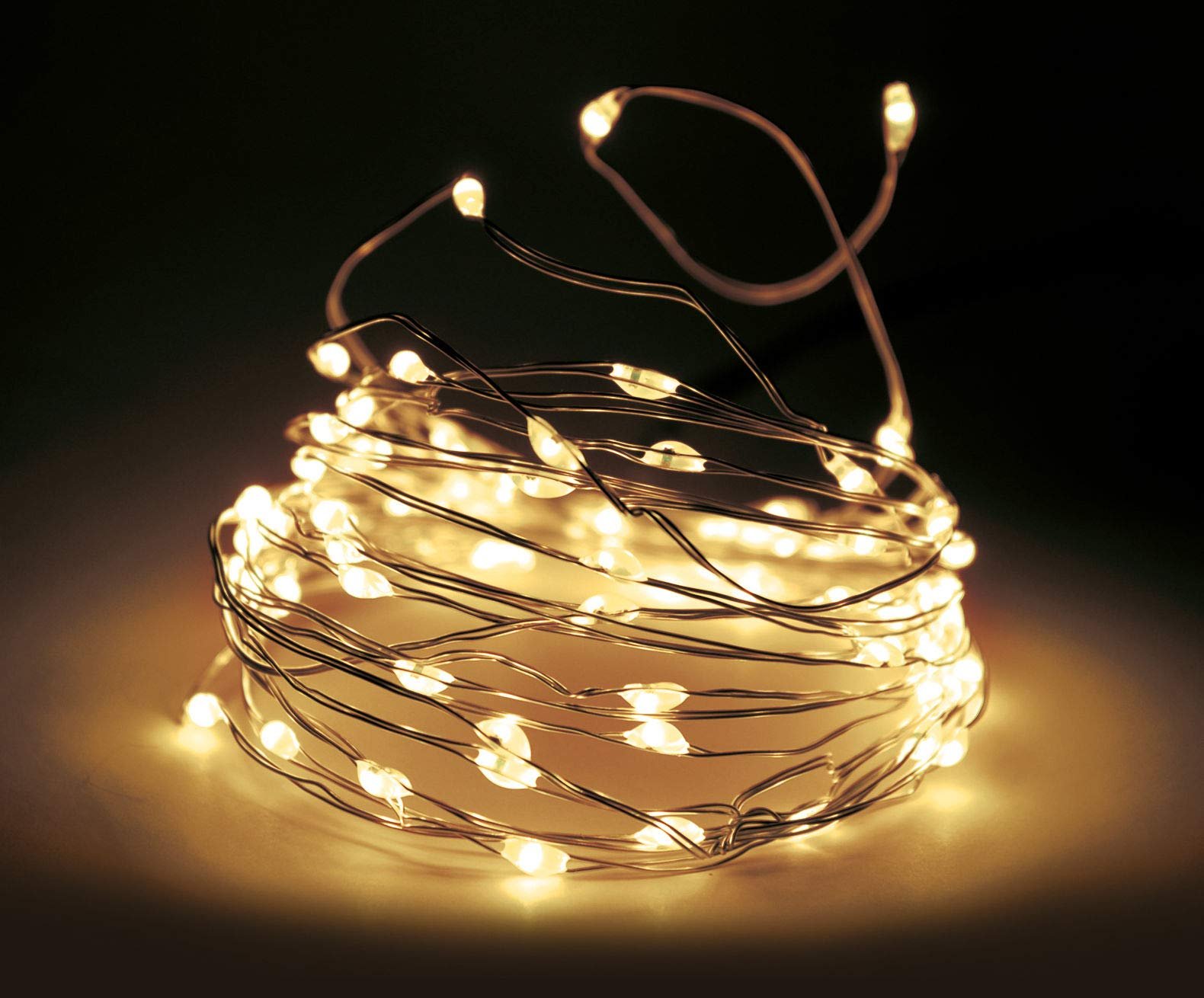Светодиодная проволочная гирлянда Spetebo 395 см / 80 LED, теплая белая, фото №1