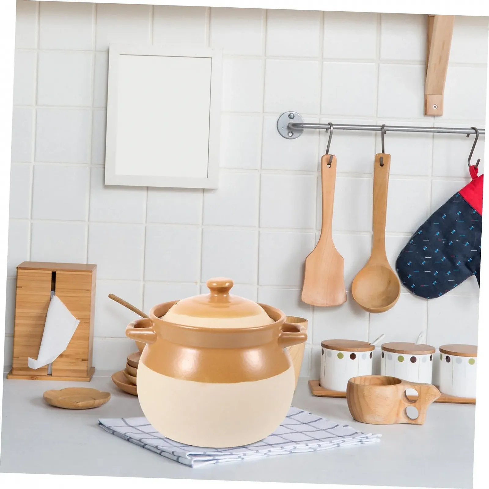 Керамическая кастрюля Gatuida Vintage многофункциональная для газовой плиты и открытого огня, фото №7