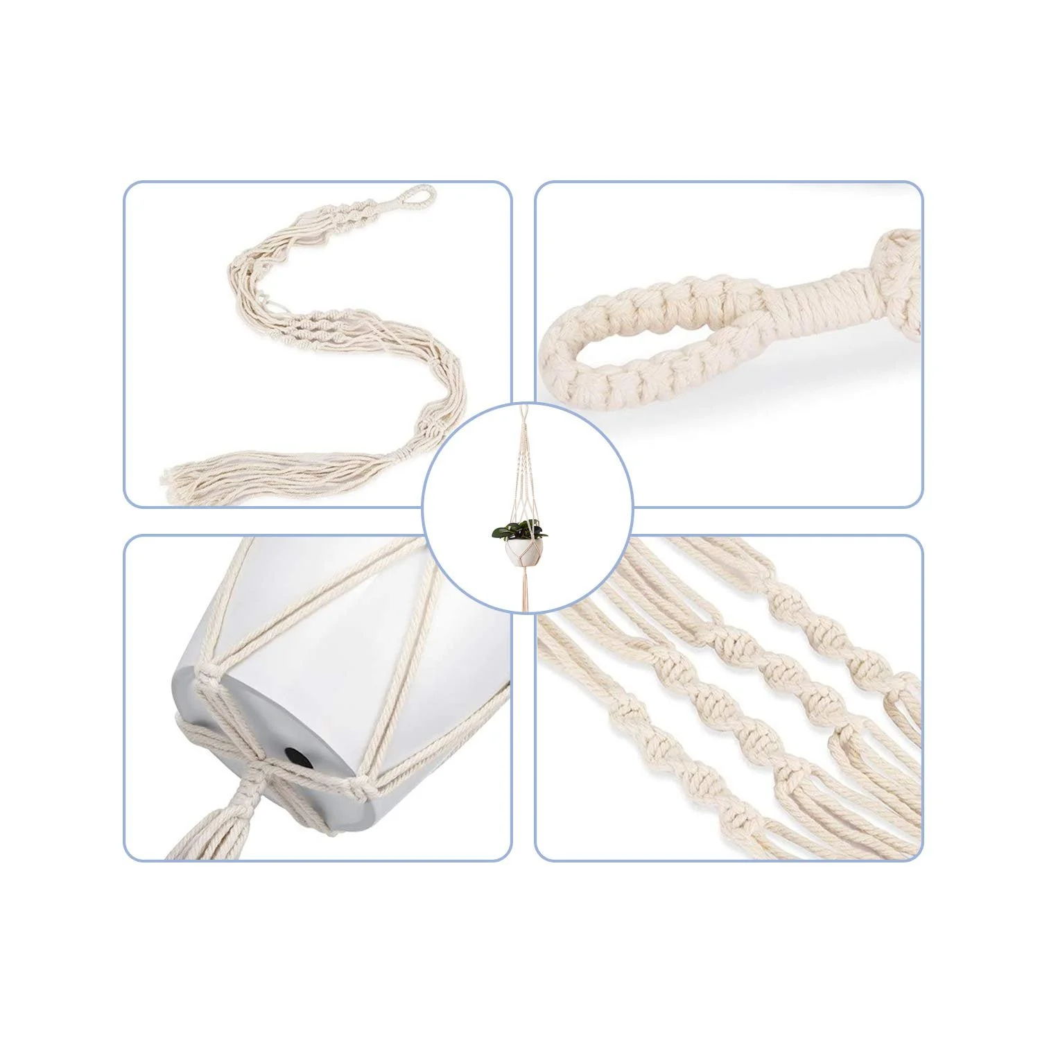 Підвіс для рослин Petutu Макраме Бавовна 104 см, фото №3 Підвіс для рослин Petutu Макраме Бавовна 104 см, фото №3