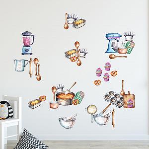 Наклейка на стіну GRAZDesign Baking Set with Cake 57 x 57 см - Фото 1