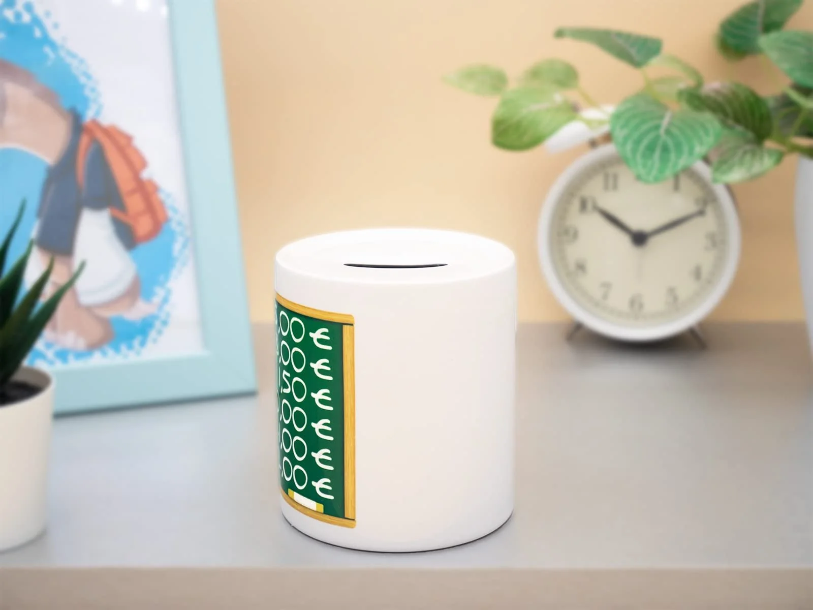 Копилка Керамическая с таблицей вознаграждений Белая 9.5 x 8.2 см, фото №3