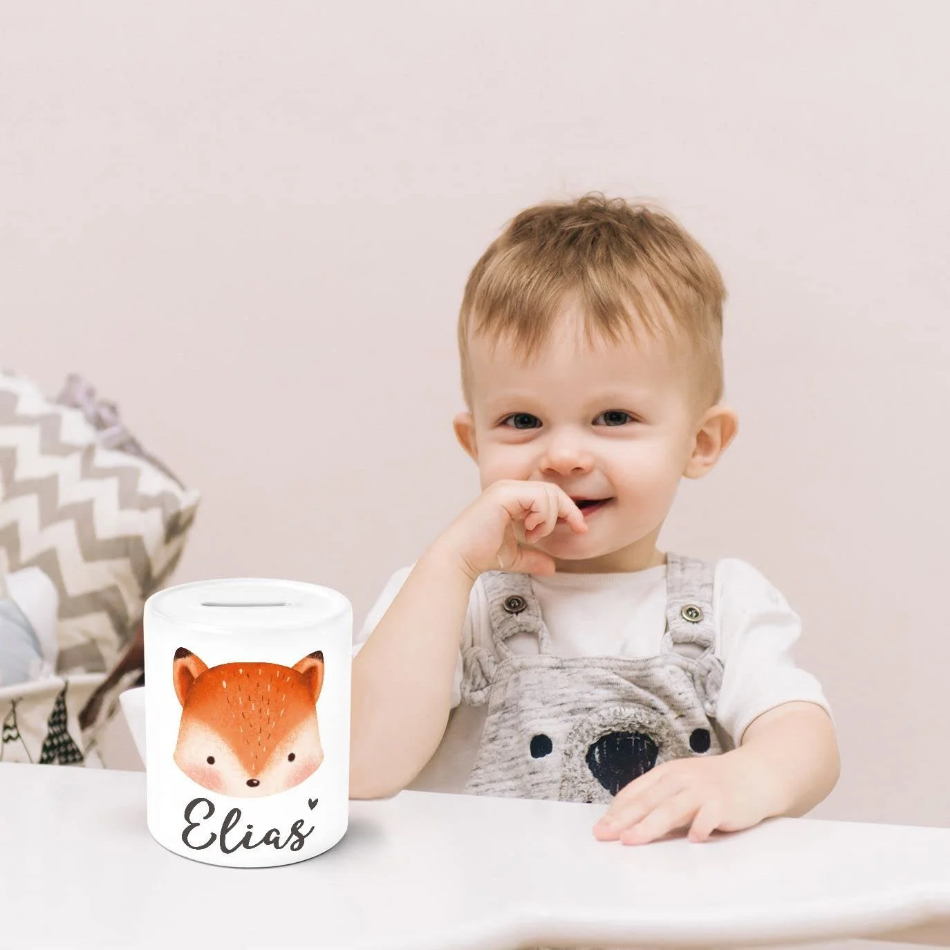 Скарбничка з ім'ям Bear Fox Unicorn керамічна, фото №4