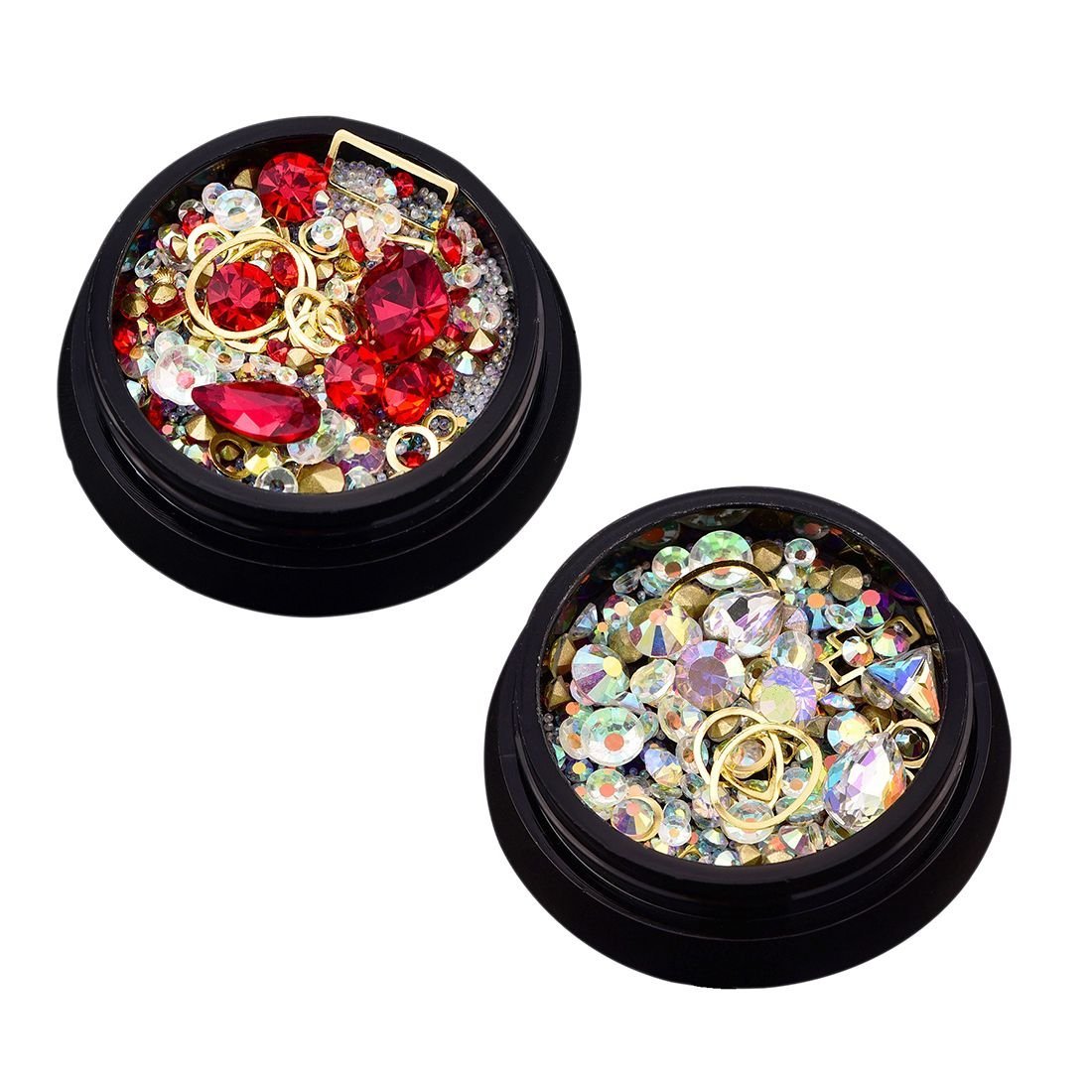 Прикраси для нігтів 3D FANGO, набір акрилові кінчики, плоскі діаманти, фото №1