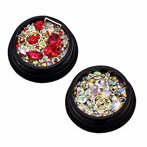 Прикраси для нігтів 3D FANGO, набір акрилові кінчики, плоскі діаманти - Фото 1