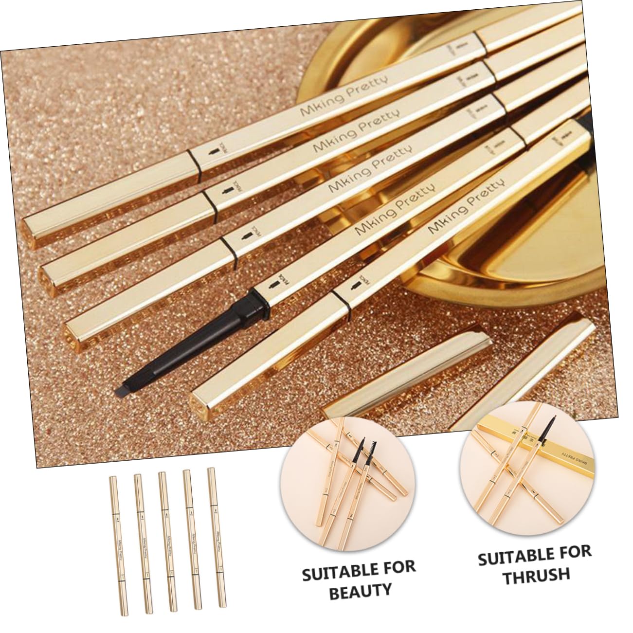 Олівець FRCOLOR 5шт двосторонній стійкий Brow Stylist визначає, фото №4