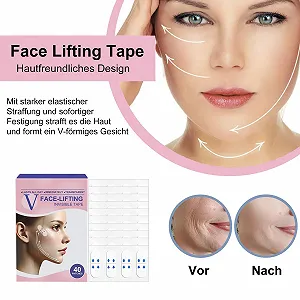 Стрічки для підтяжки обличчя 40 шт, невидима стрічка для підтяжки обличчя для V-подібної форми synthetic.ua - Фото 1