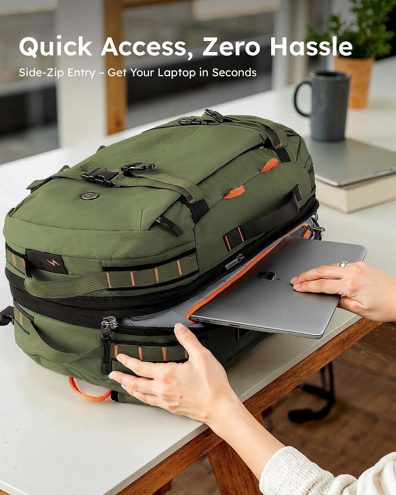 Рюкзак для ноутбука Tolaccea Travel 15.6 дюймів TSA Expandable 40L-50L Ручна поклажа 4 в 1, фото №6 Рюкзак для ноутбука Tolaccea Travel 15.6 дюймів TSA Expandable 40L-50L Ручна поклажа 4 в 1, фото №6