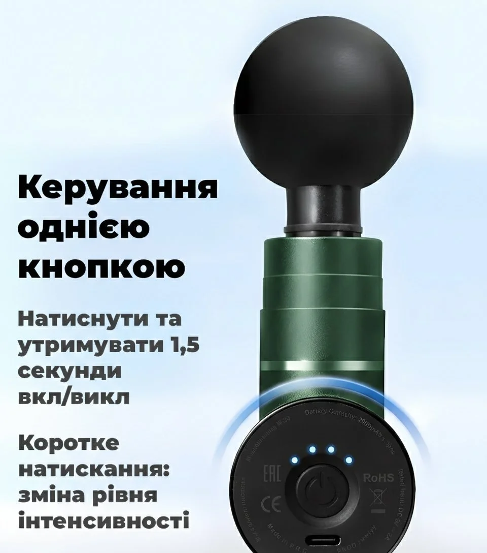 Портативный перкуссионный массажер для тела Zabobon CM20C, фото №4