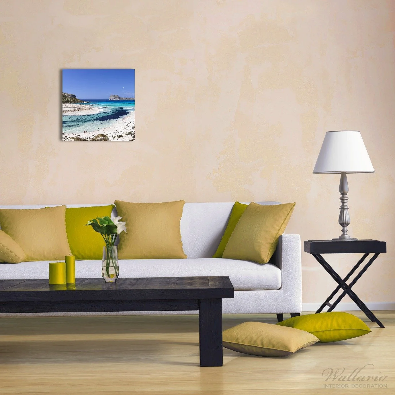 Скляна картина Wallario Lonely Bay White Sand Clear Water 55 x 55 см, фото №3