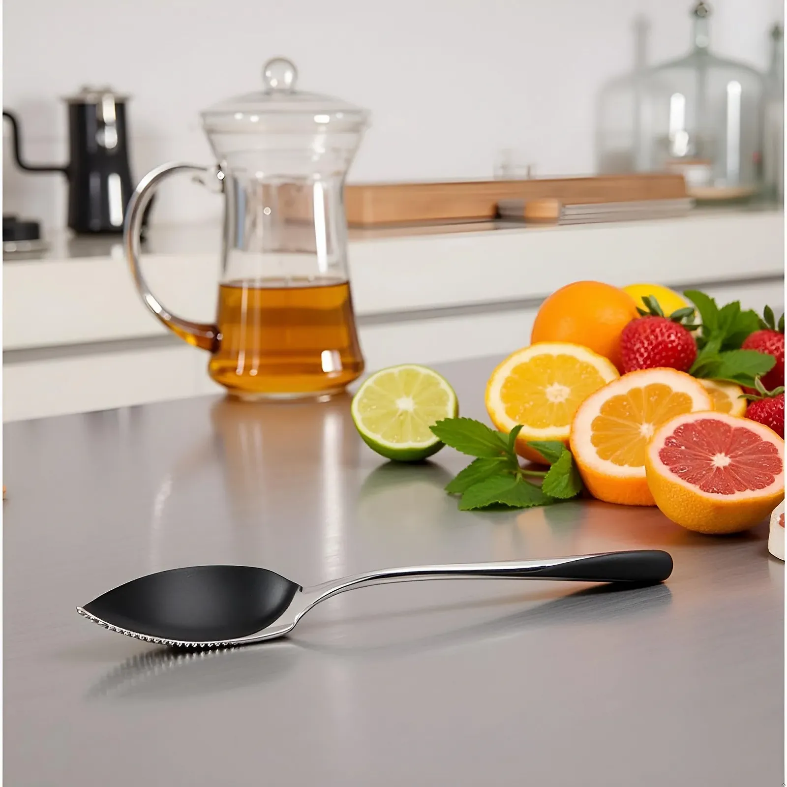 Ложка для грейпфрута з довгою ручкою з нержавіючої сталі 15.5 см, фото №7