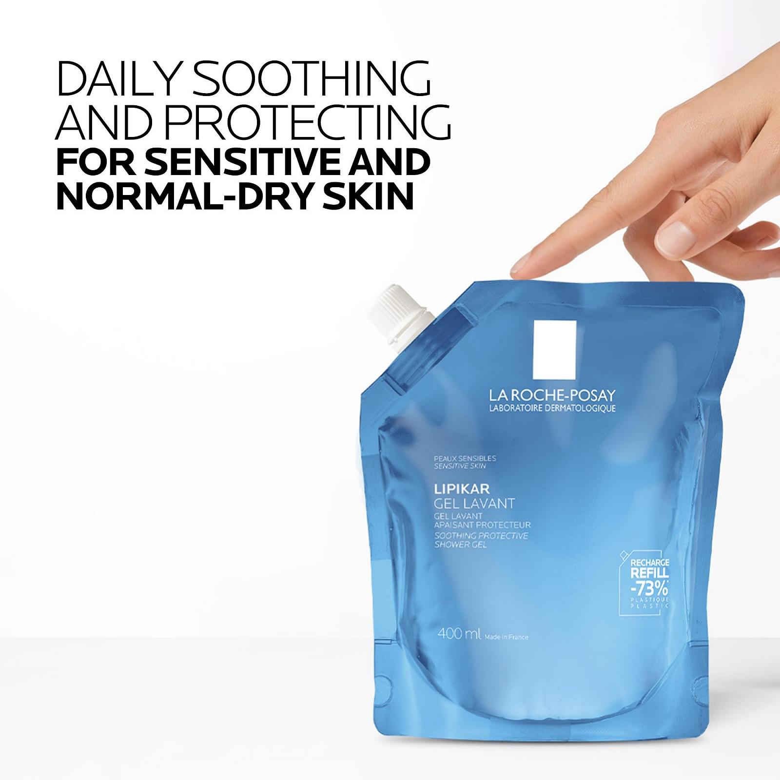 Гель для душа La Roche Posay Lipikar Gel Lavant успокаивающий для сухой и чувствительной кожи с ниацинамидом запасной блок 400 мл, фото №3