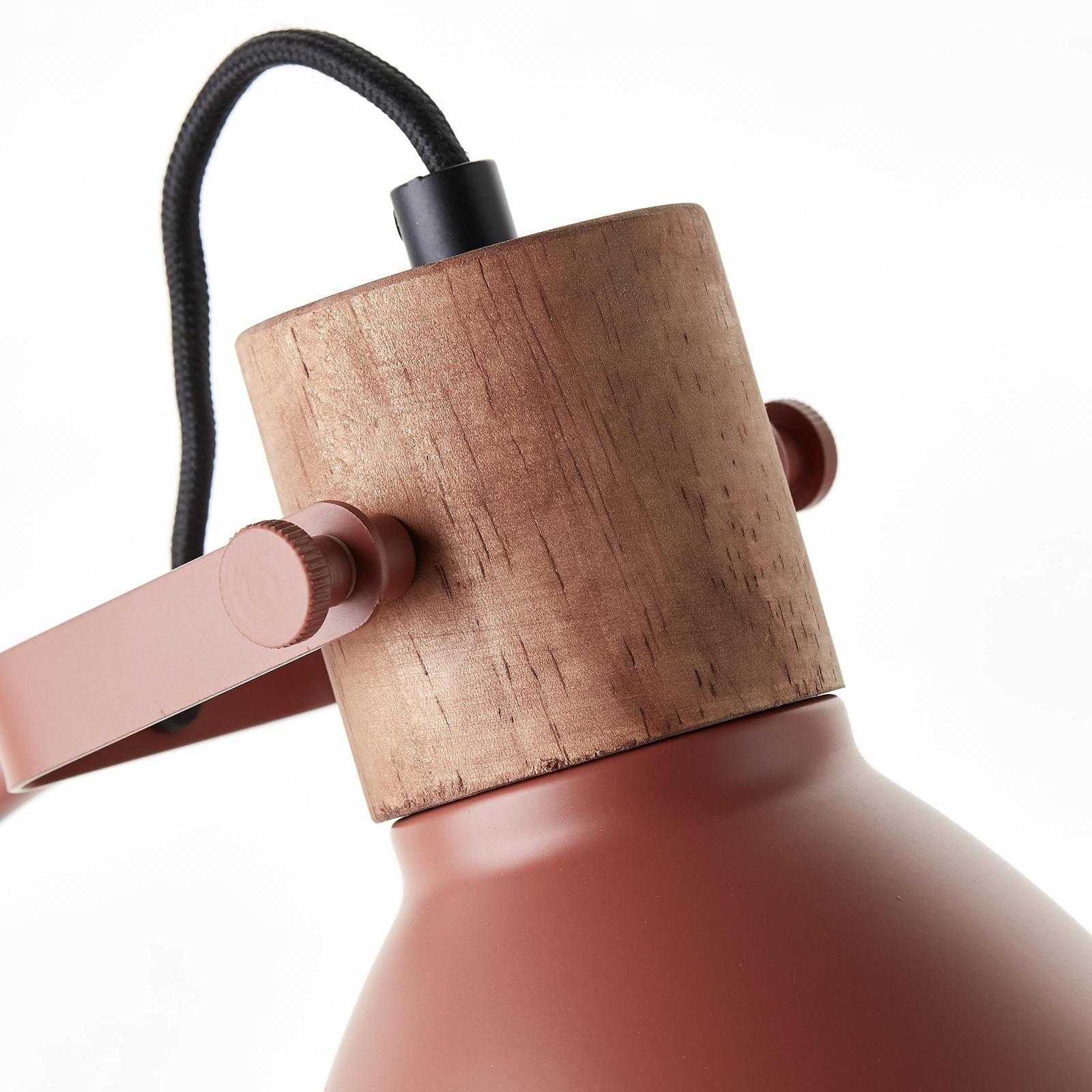 Настільна лампа Brilliant Erena 52 см Метал/Дерево Червона, фото №6