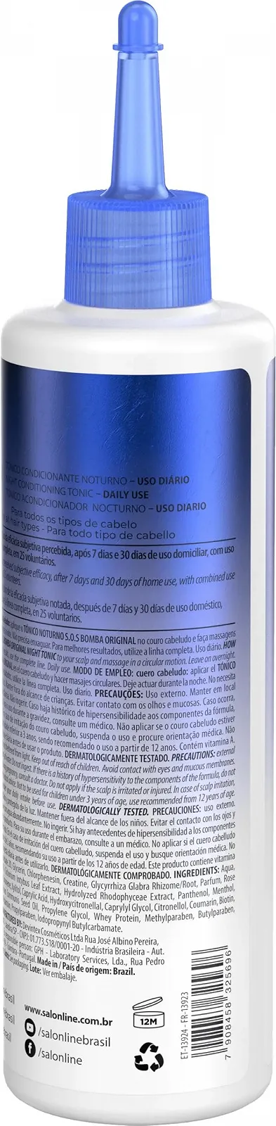 Тонік Salon Line SOS Bomba Original Growth Нічний 100 мл, фото №4