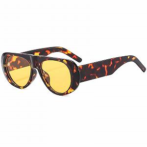 Солнцезащитные очки Long Keeper круглые винтажные большие ретро овальные черные UV400 - Фото 1