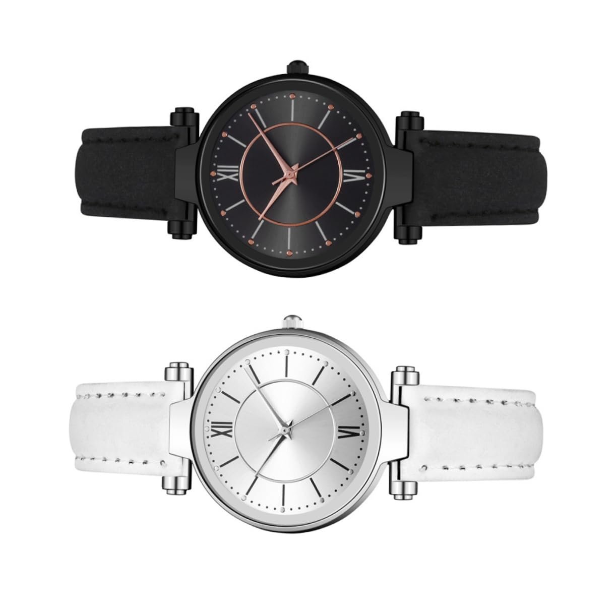 Кварцовий годинник Healvian 2St", жіночий, повсякденний, з імітацією шкіряного ремінця, фото №1