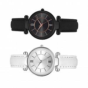 Кварцовий годинник Healvian 2St", жіночий, повсякденний, з імітацією шкіряного ремінця - Фото 1