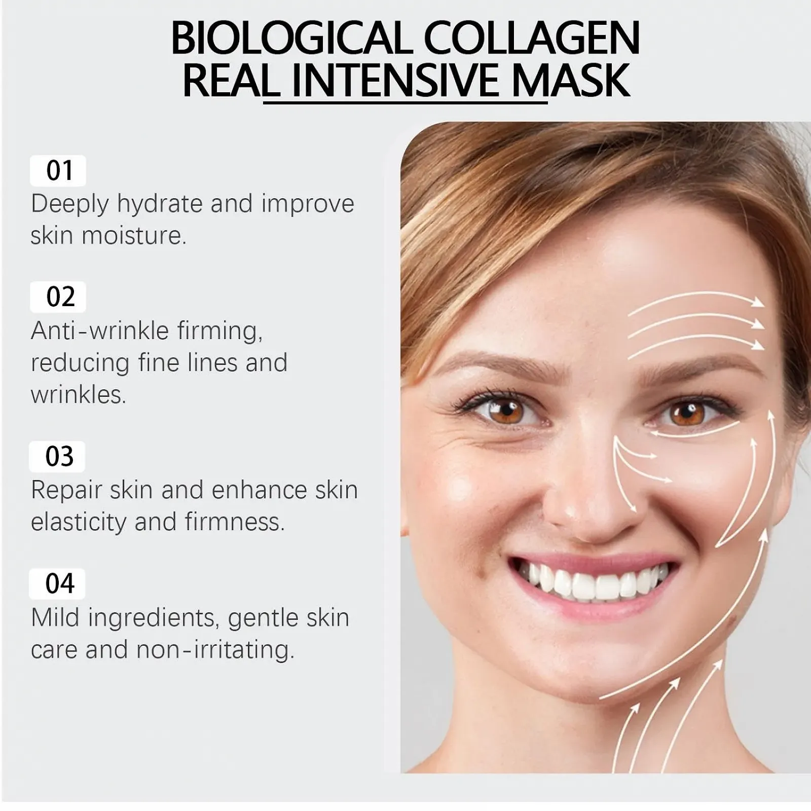Маска для обличчя Nifora Bio Collagen, 20 шт. Органічна колагенова маска нічна, антивіковий догляд (20 шт.), фото №3