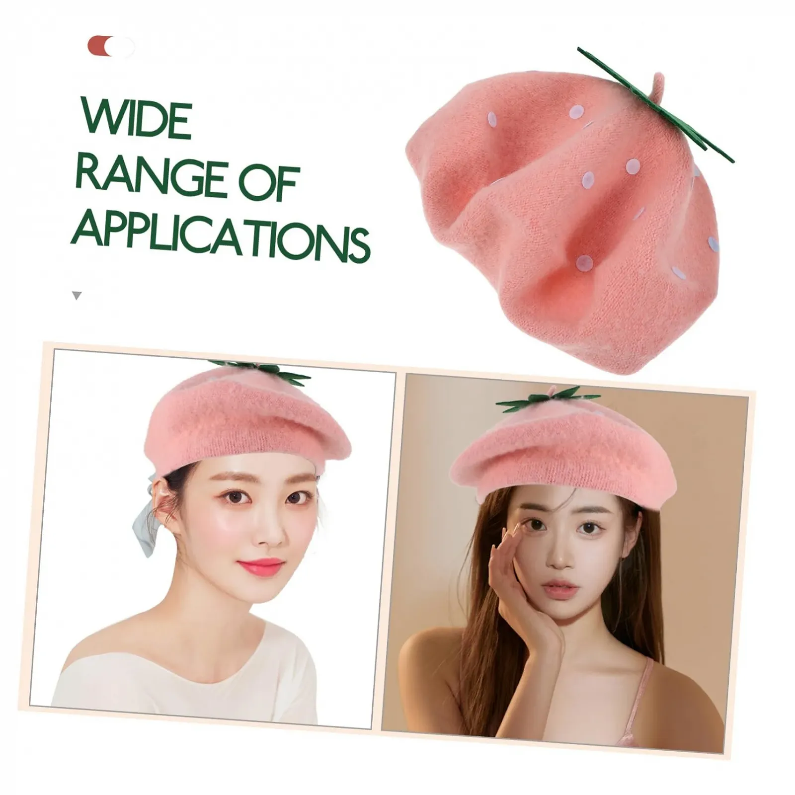 Берет для девочек, детский, милый, шерстяной, с кроличьими ушками, фото №3 Берет для девочек, детский, милый, шерстяной, с кроличьими ушками, фото №3