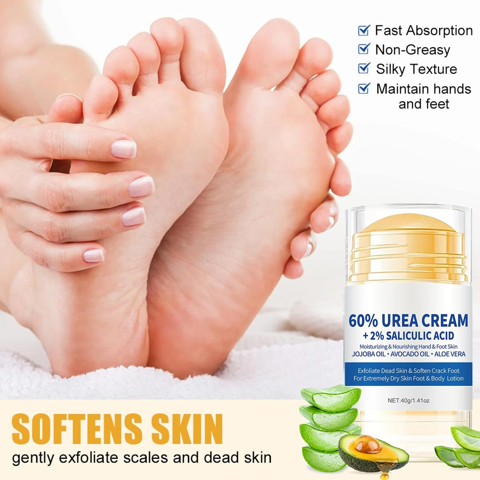 Крем для ног Urea 60% увлажняющий с алоэ вера 2 шт., фото №2 Крем для ног Urea 60% увлажняющий с алоэ вера 2 шт., фото №2